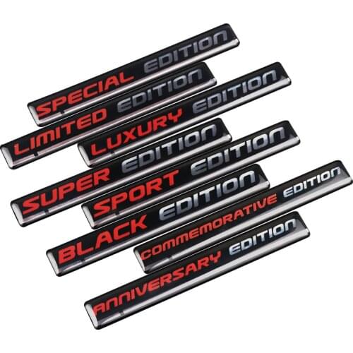 Car-styling 2Pcs limited EDITION Emblem Epoxy Car Sticker Blue/Red Retro-reflective Decal For BMW Honda Toyota Suzuki