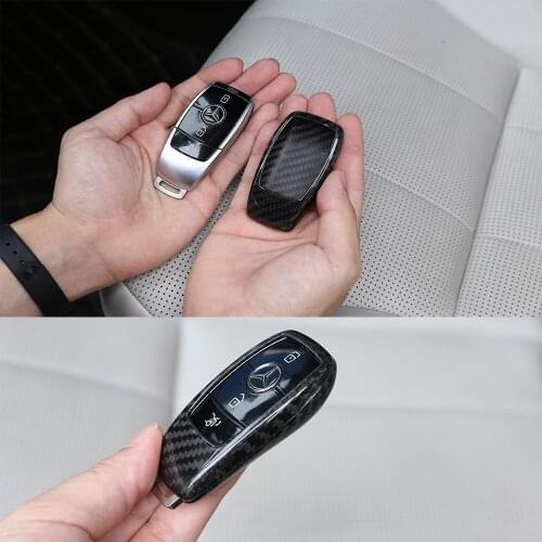 Real Carbon Fiber Smar Key Fob Cover Key Case For Mercedes Benz E 16-19 S 18-20