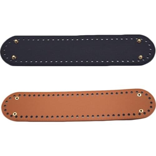 Leather Bag Accessories Bottom for Knitting Bag Patent Oval Bottom with Holes DIY Bag Leather Bottom for Women 32x7cm