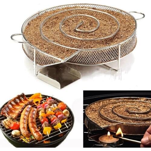 Barbecue Smoke Generator For BBQ Grill Or Smoker Wood Dust Hot And Cold Smoking Salmon Meat Burn Cooking Stainless Bbq Tools New