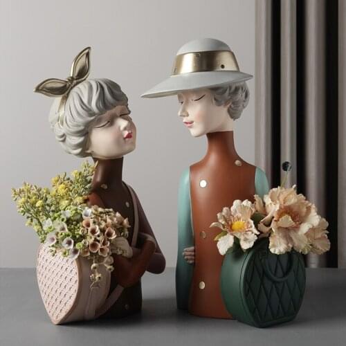 Nordic Statue Decor Girl Modern Young Girl Figurines Resin Art Wedding Birthday Home Decoration Accessories Sculpture Ornament