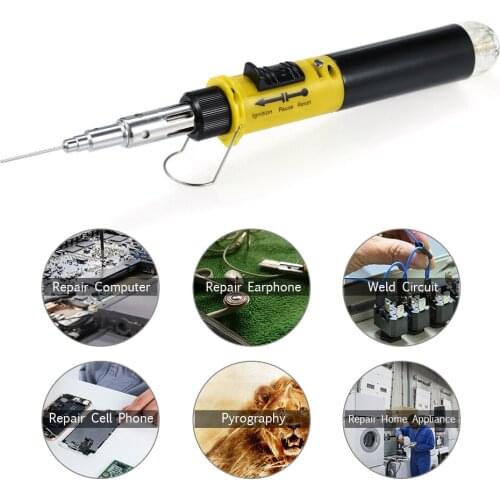 Gas Soldering Iron 12 in 1 Pen Type Butane Gas Electric Soldering Iron Set Dual Function Flame Ignitor Welding Tool