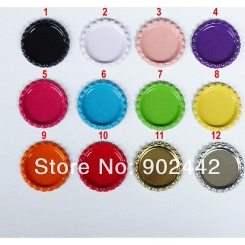 Hot Selling&Free Shipping:"4000 pcs/lot" 2000 pcs Flattened Bottle Caps In Both-side Colors & 2000 pcs Clear Epoxy Domes