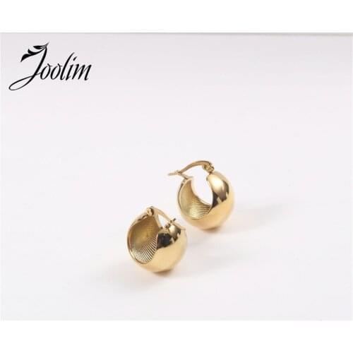 Joolim High End Gold Finish Stainless Steel Hoop Earring