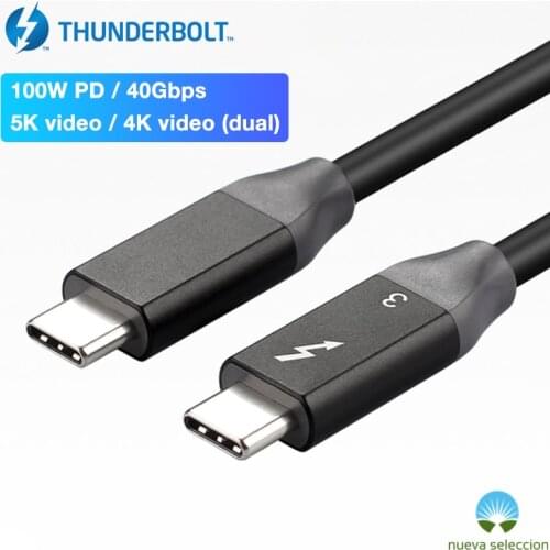 100W Thunderbolt 3 Cable 40 Gbps 1ft 2ft 3ft USB C Cable C to C Data Cable Coaxial Quick Charge Cord for MacBook HP Dell Type C