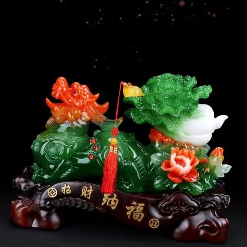 Chinese Fengshui Lucky Mascot Resin Statue Home Decor Living Room Decoration Craft Wedding Christmas Gift Ornament Office Crafts
