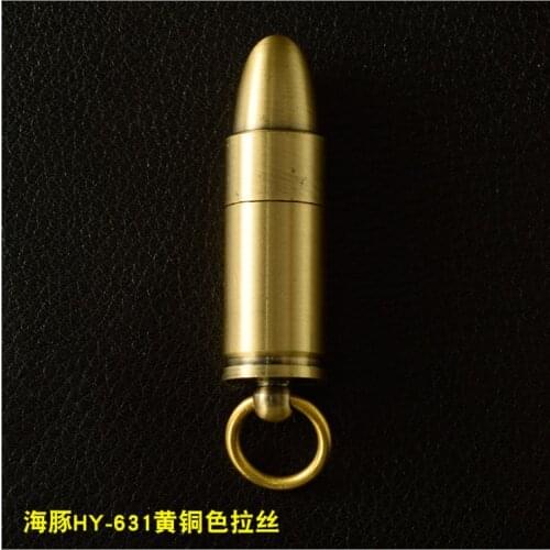 Dolphin bullet style creative grinding wheel metal car key chain kerosene gasoline oil lighter outdoor cigarette accessories