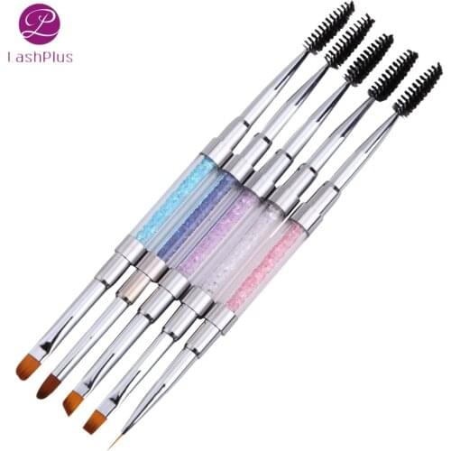 LASHPLUS Eyelash Extension brush Mascara Wand Applicator crystal EyeLashes Cosmetic Brushes Set makeup lashes tools