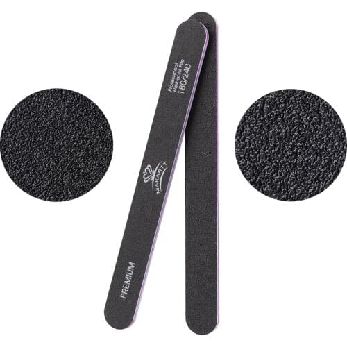 MAKARTT Nail Files 100 180 Grit for Poly Nail Extension Gel Acrylic Nails Files Double Sided Black Washable 10 Nail File Set