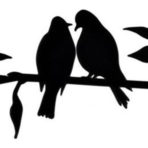 Metal Bird Silhouette Statue Tree Artwork Backyard Decoration for Garden Yard Patio Outdoor Ornaments