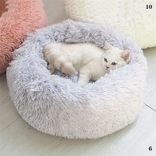 Super Soft Round Dog Bed Washable Plush Dog Kennel Cat House Velvet Cushion Sofa For Dog Chihuahua Dog Basket Fluffy Pet Bed