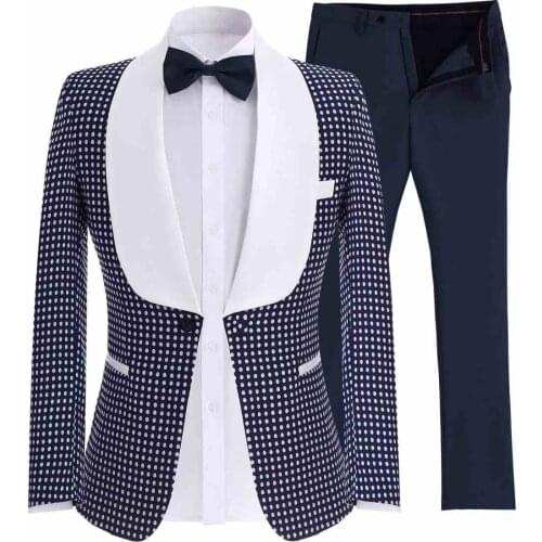 New Groomsmen Royal Blue/Navy Blue/Black Groom Tuxedos Shawl White Lapel Men Suits Wedding Best Man ( Jacket+Pants+Tie ) C775