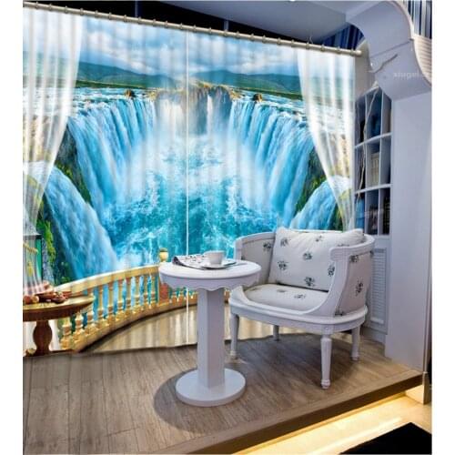 New Custom 3D Beautiful balcony waterfall window curtain living room home decor modern