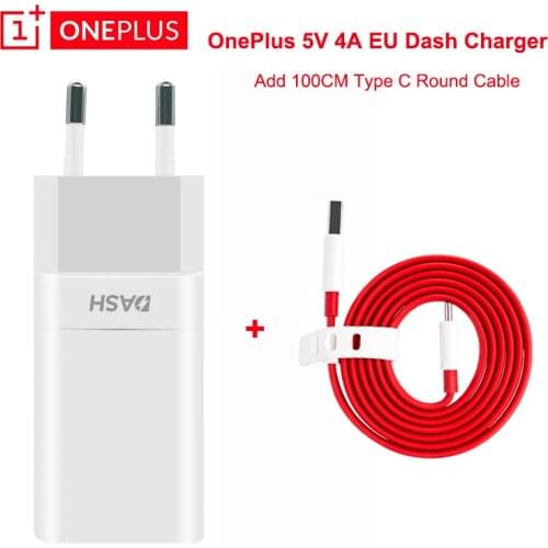 Oneplus 7 Dash Charger Original One Plus 6 6t 5t 5 3t 3 Smartphone 5V/4A Fast Charge USB Wall EU Power Adapter Usb Type C Cable