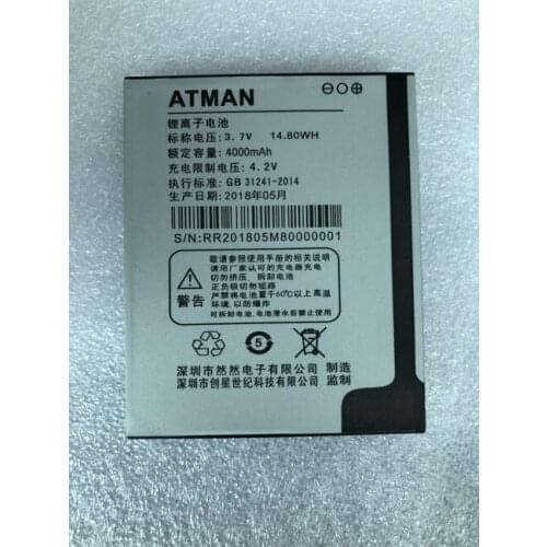 Original phone battery 4000mah for ATMAN X5 IP67 Waterproof Dustproof 5.0" MTK6737 Quad Core