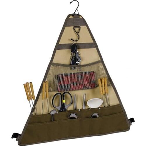 Outdoor Camping Tableware Storage Bag Folding Spatula Hanging Cookware Organizer