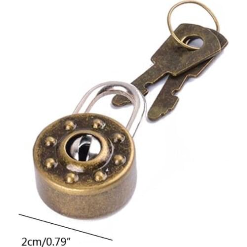 P15D Small Mini Padlock Travel Suitcase Diary Lock With 2 Keys Padlock Decoration