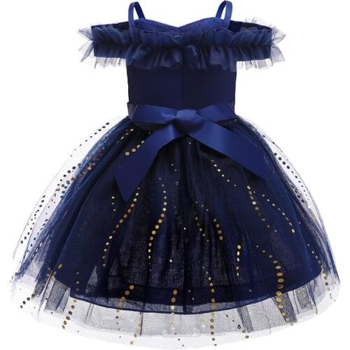 Girls Dress 2021 Summer New 2-10 Years Child Suspenders Princess Net Yarn Dress Sequins Tutu Dress Birthday/wedding Party Gown