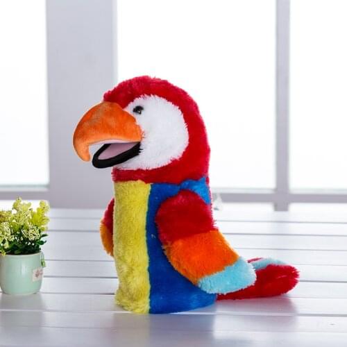 Plush Hand Puppet Soft Animals Puppet Bird Parrot Hand Puppet For Kids Adult Pretend Playing Dolls, 28CM