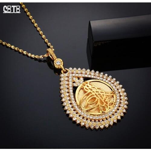 Gold Crystal Drop-shaped Pendant Jewelry Necklace Womens Fashion Luxury Charm Jewelry Jewelry Gold-plated Does Not Fade