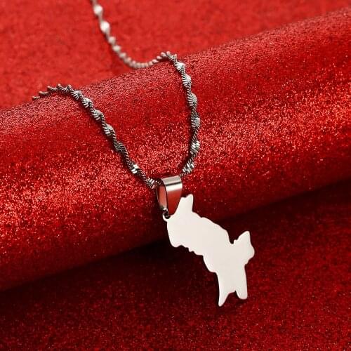 Pakistan Map Pendant Necklaces Stainless Steel Pakistani Ethnic Jewelry