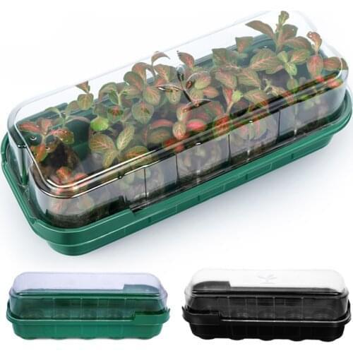 Plant Seeds Nursery Flower Pots Plastic Plant Germination Seedling Tray With Lids Hydroponic Seeds Grow Box Mini Greenhouses