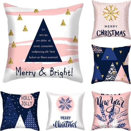 Christmas Cartoon Elk Decorative Pillow Cushion Covers Pillowcase Cushions for Sofa Polyester Pillowcover Cuscini Decorative