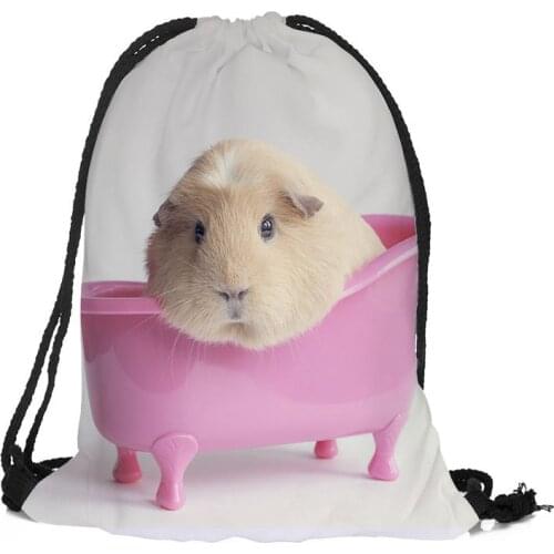 Custom Guinea Pigs Backpacks Travel Softback Men Women Drawstring Bag School Girls Backpacks