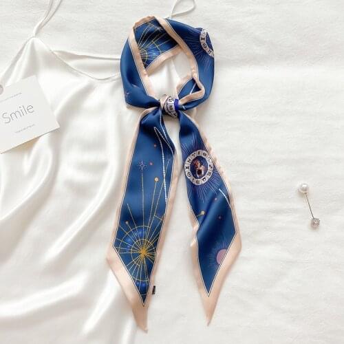 Silk Scarf Women Long Thin Ribbon Womens Sweet Polka Dot Decorative Neckerchief Multi-Function Scarf Tie Bag
