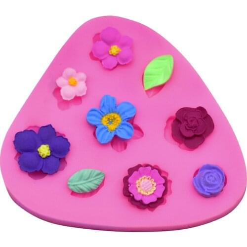 Silicone Fondant Mold Flowers Leaves Pastry Mould DIY Chocolate Cake Decorating Baking Tool