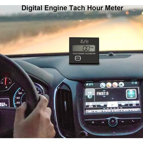 Gasoline Engine Electronic tach hour meter Digital Display Tachometer Inductive Speedometer Motorcycle with clip for chainsaw