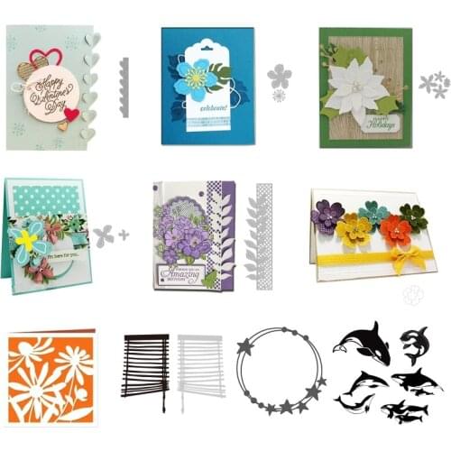 Fish Flower Cutting Dies Stencil Scrapbooking DIY Album Stamp Paper Card Embossing Decor Craft
