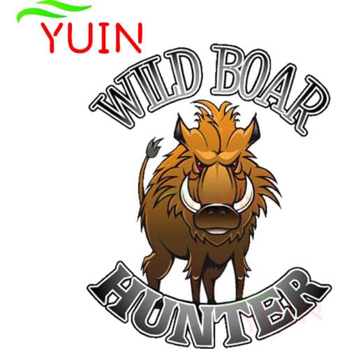 Funny Wild Boar Hunter Hunting Car Sticker Motorcycle Auto Accessories Fashion PVC Decorative Graphics Waterproof Decal 12*10cm