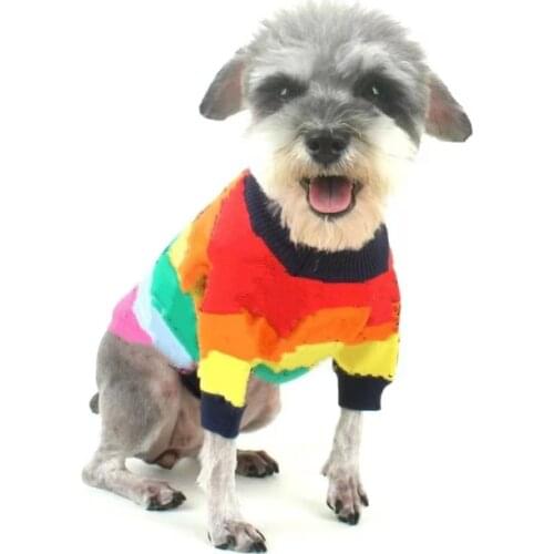 Pet Winter Knitted Dog Clothes Warm Jumper Sweater For Small Large Dogs Pet Clothing Coat Colorful Outfit Jersey Perro B1325