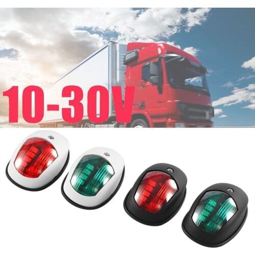 1Pair 10V-30V Wide Pressure Yacht Ship Truck Trailer Side LED Navigation Signal Warning Light Navigation Light Side Marker Lamp