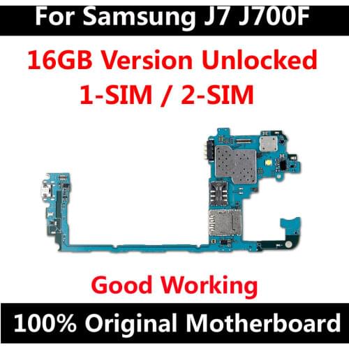 16GB for Samsung Galaxy J7 J700F 1 SIM 2 SIM Motherboard EU Version Original Unlocked Android OS Logic Board Full Chips Plate