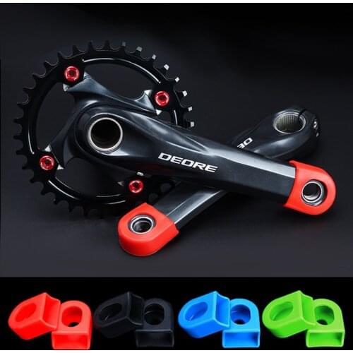 2PCS Silicone Bicycle Crank Cover Carbon Fiber Fixed Gear Pedal Crank Case Cycling Protector Cap MTB Mountain Bike Accessories