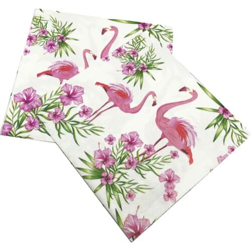 33*33cm 20Pcs/lot Flamingo Color Printing Napkin Square Folding Napkin Restaurant Mat Tissue Birthday Wedding Party Paper Decor