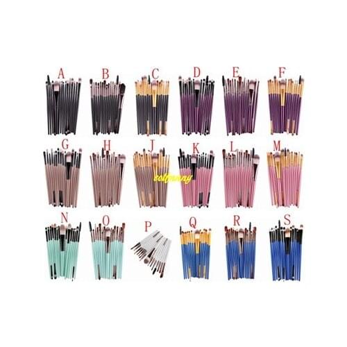 50sets/lot Fast shipping 15pcs/sets Makeup Brushes Make Up Brush Set Tools Kit Professional Cosmetics 18 colors