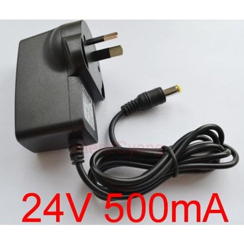 50PCS 24V 500mA High quality, IC program AC 100V-240V Converter Adapter DC 0.5A Power Supply AU Plug DC plug 5.5mmx2.1-2.5mm