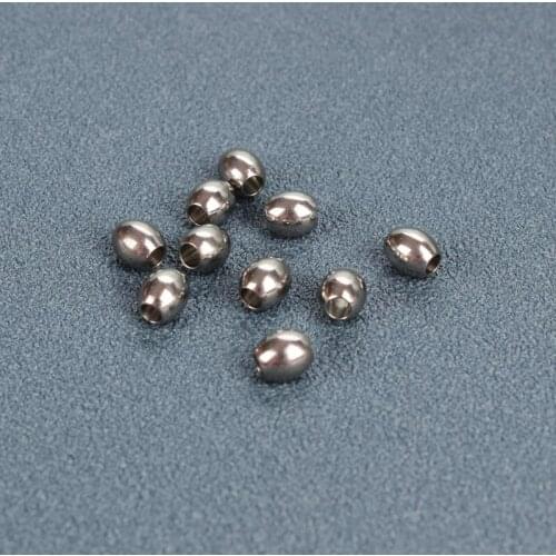 50pcs/lot 5x4mm/6x5mm/7x6mm Stainless Steel Spacer Beads Oval Loose Beads for Charms Bracelets DIY Jewelry Findings