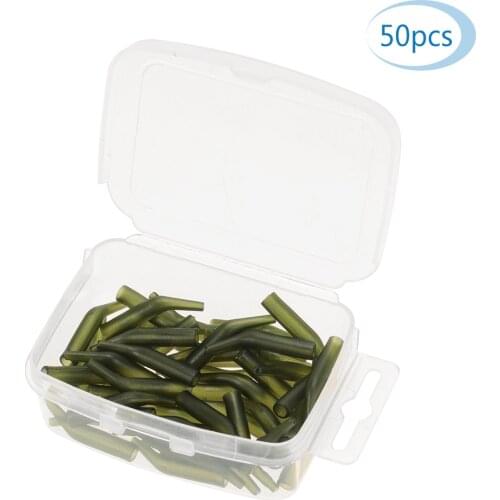 50Pcs/Lot Carp Fishing Hook Sleeve Hair Rig Line Aligner Sleeves Soft Anti Tangle Fishing Tackle Carp Fishing Accessories