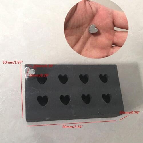 8 Mullti-holes Heart Shape Graphite Ingot Mold Metal Casting Mold