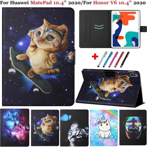 Case for Huawei MatePad Mate Pad 10.4 Honor V6 Case Flip PU TPU Cover for Tablet Huawei Matepad 10 4 Funda BAH3-W09 / AL00 Kids