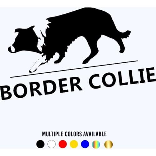 CK20429# Die-cut Vinyl Decal Border Collie Car Sticker Waterproof Auto Decors on Car Body Bumper Rear Window