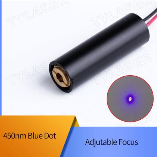 D10X30mm Adjustable Focus 450nm 5mW 10mW 20mW 30mW 50mW 80mW Blue Dot Laser Diode Module Industrial Grade ACC Driver TYLASERS