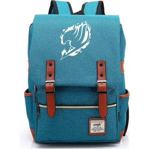New Gift Cartoon Anime Fire Dragon Fairy Tail Buckle Children School bag Teenagers Student Schoolbags Women Bagpack Men Backpack
