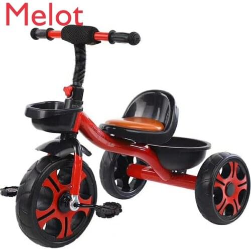 Childrens Tricycle Bicycle 2-6 Years Old Boys and Girls Pedal Hand Push Riding Anti-Rollover Childrens Bicycle