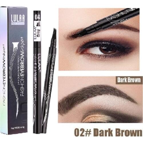 Dorpshipping Natural Eyebrow Pen 4 Fork Natural Eye Brow Makeup Eyebrow Pencil Brown Black Waterproof Cosmetics TSLM1