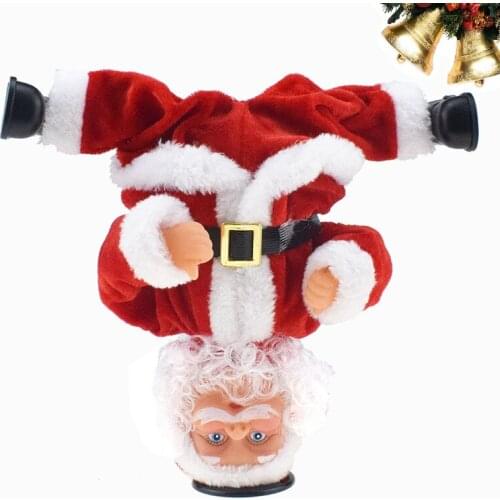 Electric Inverted Street Dance Rotating Santa Claus Doll Toy Music Christmas Gift Childrens Toys New Christmas Decorations